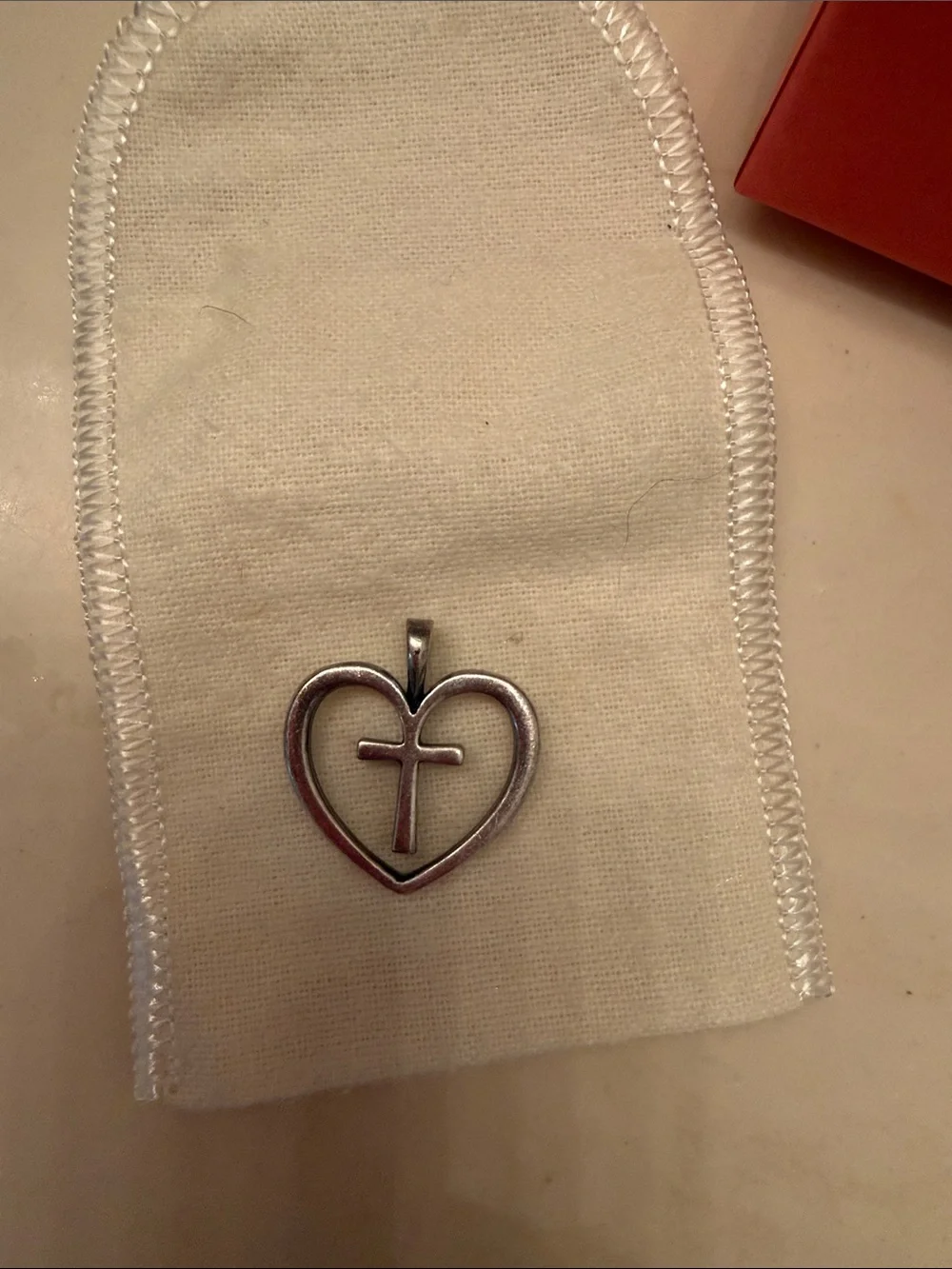 James Avery Sterling Silver Heart-and-Cross Pendant - Silver